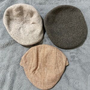 Kangol, Goodiellow&co, and unknown Gray, Cream, and Tan Hats